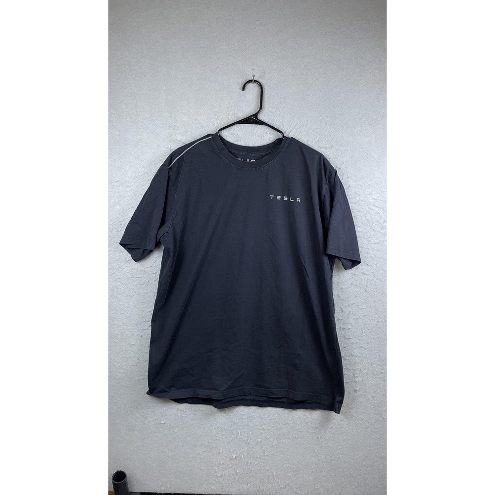 Tesla Shirt Mens Large Black‎ 100% Cotton Logo Graphic Tee Crewneck Short Sleeve